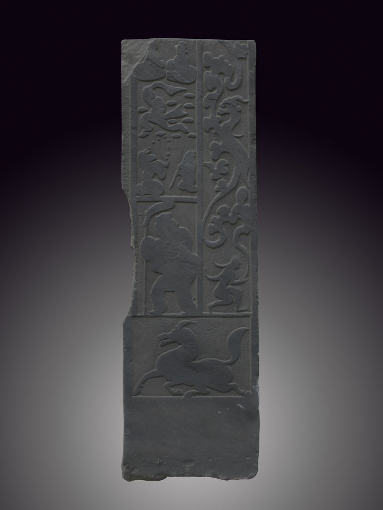 图片[1]-Portrait stone of the door pillar of the Pan Drum Nong Pillow-China Archive